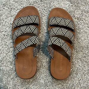 Black and Cream Sandals